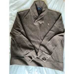 Polo Ralph Lauren Cotton High Neck Long Sleeve Pullover Sweatshirt Brown Size XL